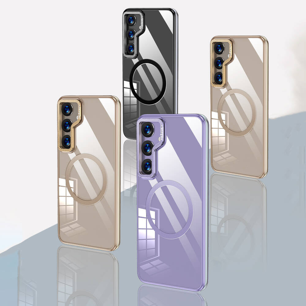 Galaxy S24 Kılıf Magsafe Şarj Özellikli Wlons Standlı Efsane Kapak Mor