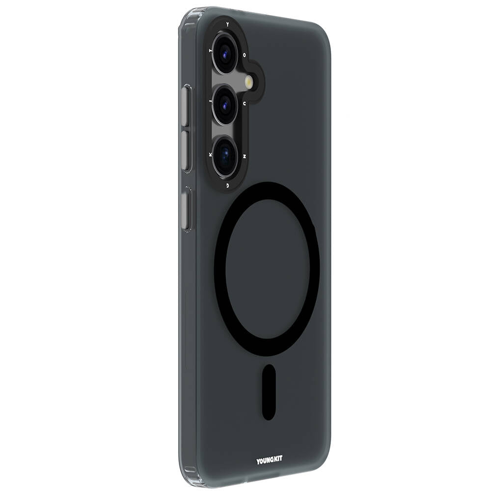Galaxy S24 Kılıf Magsafe Şarj Özellikli Youngkit Hidden Sand Serisi Kapak Siyah