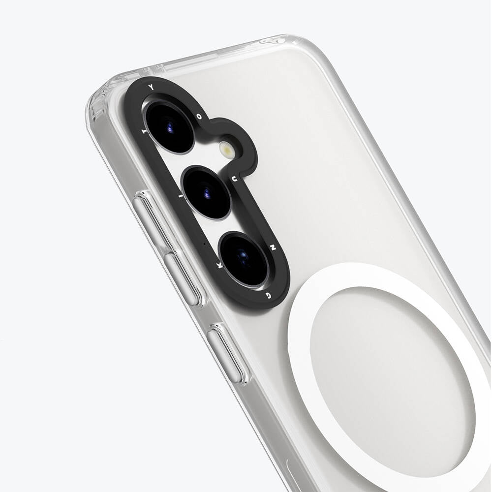 Galaxy S24 Kılıf Magsafe Şarj Özellikli Youngkit Hidden Sand Serisi Kapak Beyaz