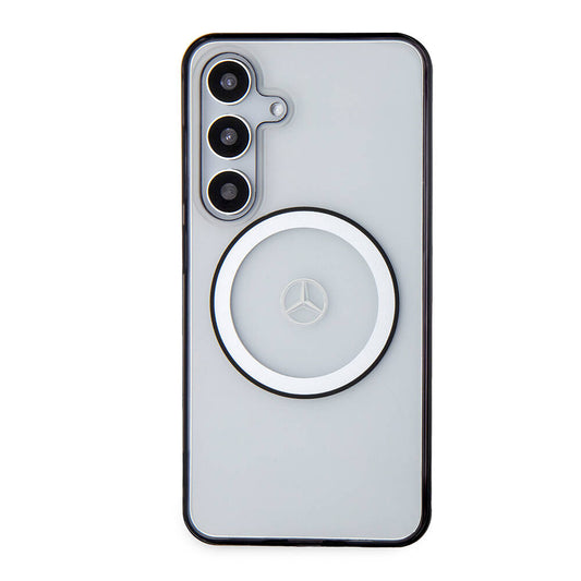 Galaxy S24 Kılıf Mercedes Benz Orjinal Lisanslı Magsafe Şarj Özellikli PC TPU Transparan Black Ring Kapak Renksiz