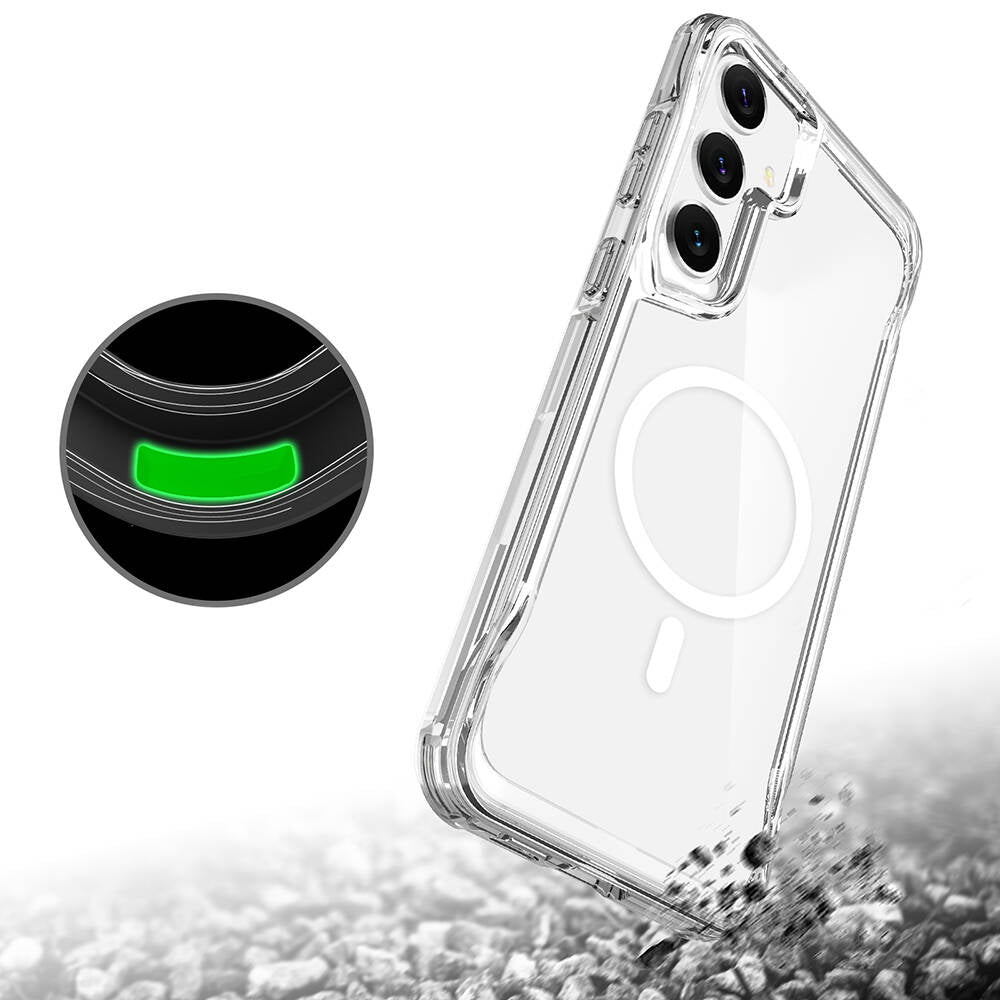 Galaxy S24 Kılıf Zore M-safe Şarj Özellikli T-Max M-safe Kapak Renksiz