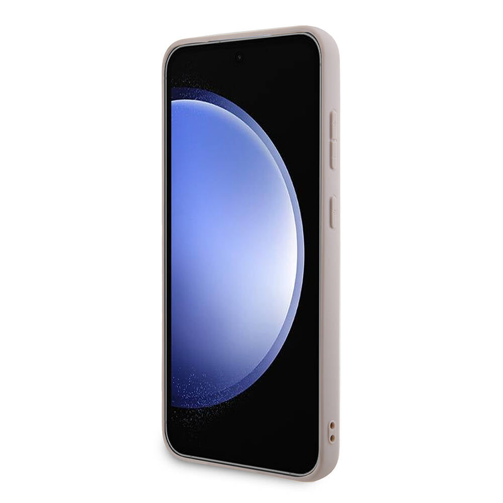 Galaxy S24 Plus Kılıf Guess Orjinal Lisanslı PU Deri Yazı ve 4G Metal Logolu Desenli Kapak Siyah