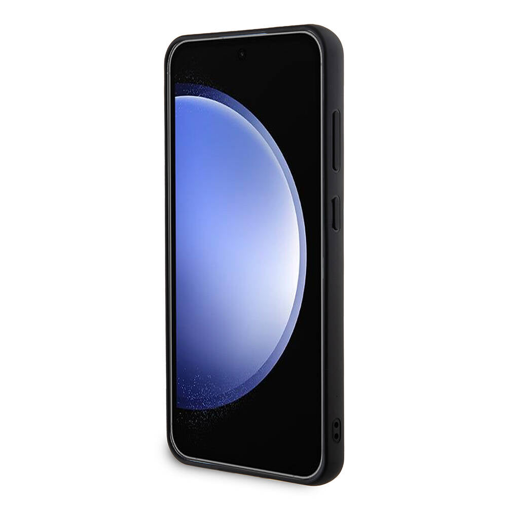 Galaxy S24 Plus Kılıf Guess Orjinal Lisanslı Taşlı Arka Yüzey Üçgen Logolu Kapak Siyah