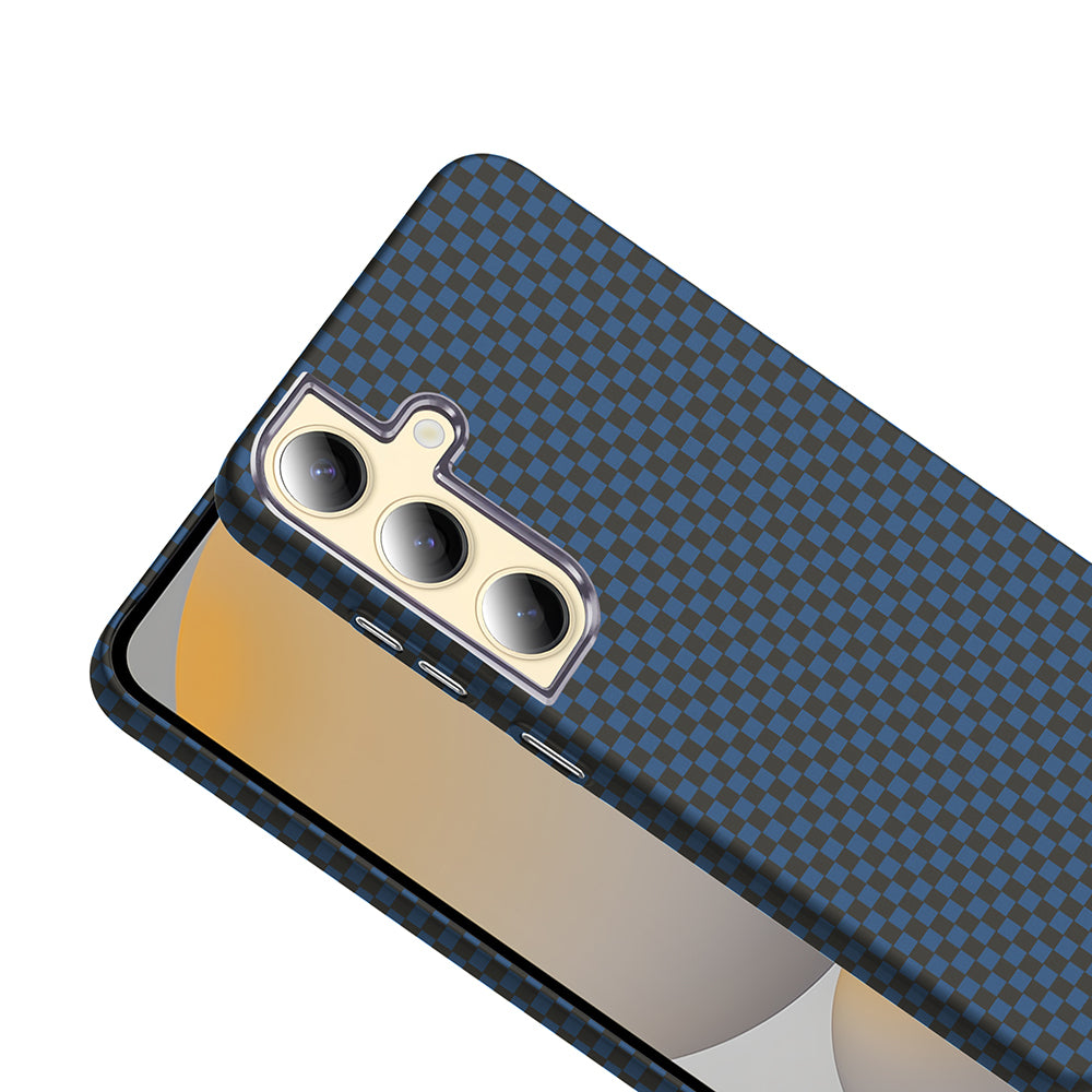 Galaxy S24 Plus Kılıf M-safe Şarj Özellikli Karbon Fiber Görünümlü Zore Gros Kapak Lacivert