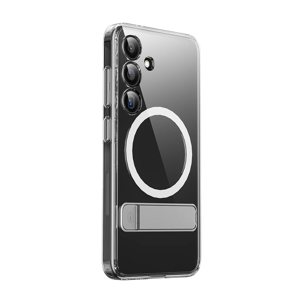 Galaxy S24 Plus Kılıf Magsafe Şarj Özellikli Kamera Korumalı Standlı Wiwu KCC-025 Aurora Serisi Kapak Şeffaf