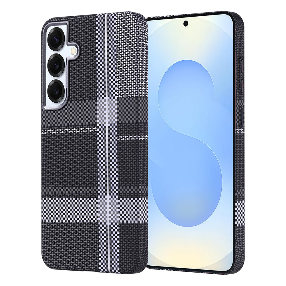 Galaxy S24 Plus Kılıf M-safe Şarj Özellikli Karbon Fiber Görünümlü Zore Nekst Kapak Gri-Siyah