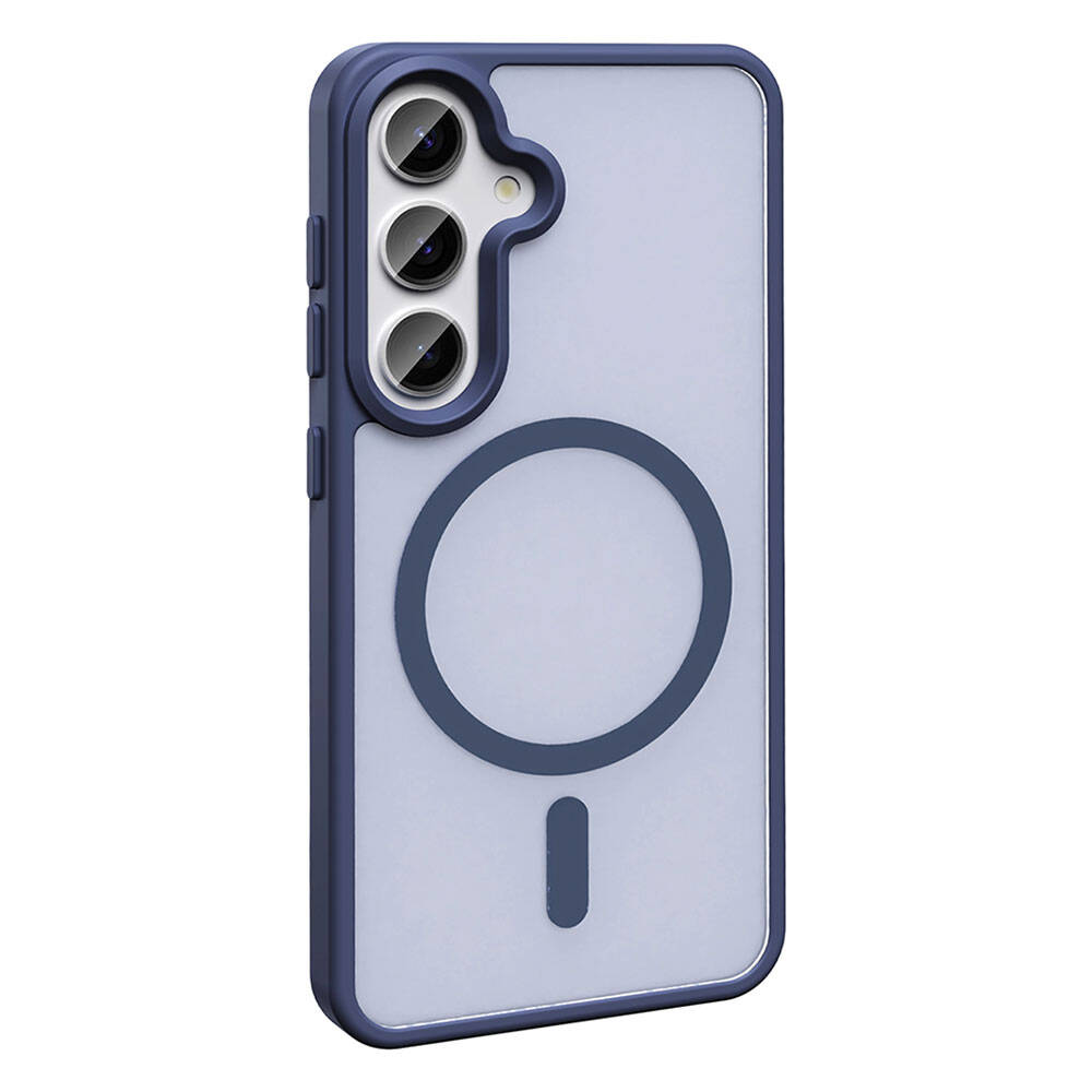 Galaxy S24 Plus Kılıf M-safe Şarj Özellikli Mat Arka Yüzey Zore Sio Kapak Koyu Mor