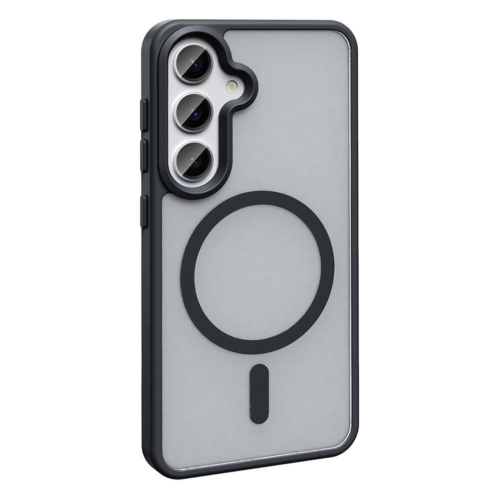 Galaxy S24 Plus Kılıf M-safe Şarj Özellikli Mat Arka Yüzey Zore Sio Kapak Siyah