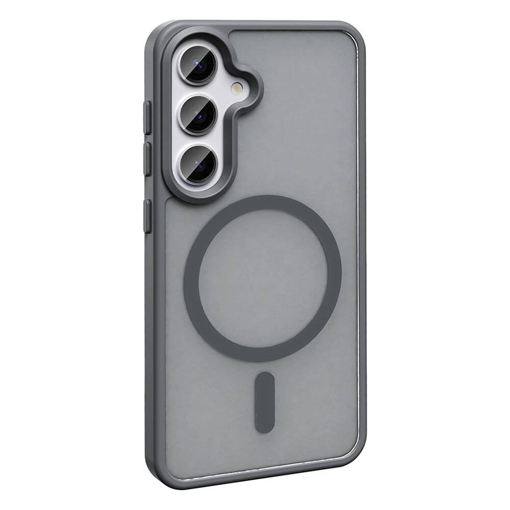 Galaxy S24 Plus Kılıf M-safe Şarj Özellikli Mat Arka Yüzey Zore Sio Kapak Koyu Mor