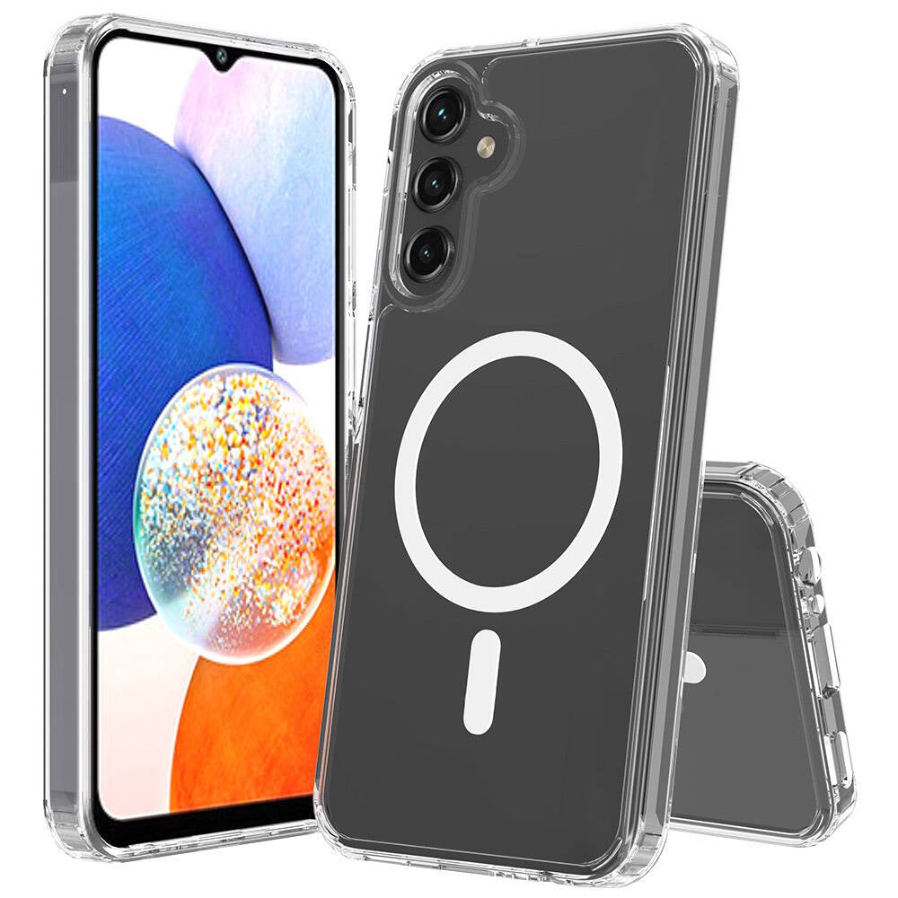 Galaxy S24 Plus Kılıf M-safe Şarj Özellikli Şeffaf Sert PC Zore Embos Kapak Renksiz