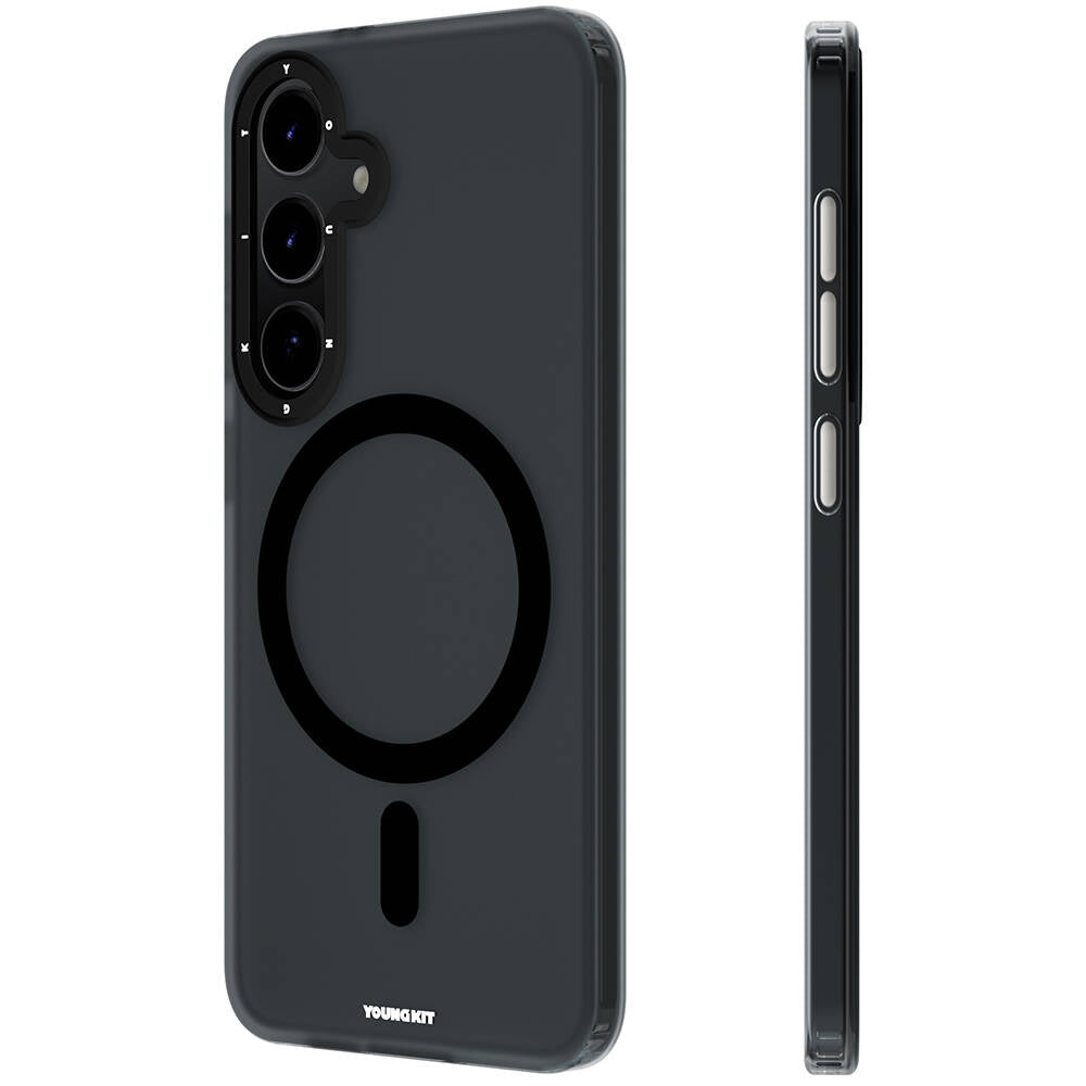 Galaxy S24 Plus Kılıf Magsafe Şarj Özellikli Youngkit Hidden Sand Serisi Kapak Siyah