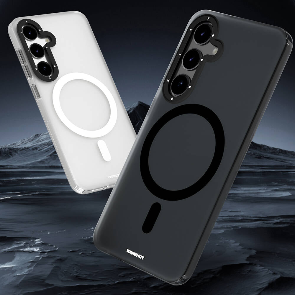 Galaxy S24 Plus Kılıf Magsafe Şarj Özellikli Youngkit Hidden Sand Serisi Kapak Siyah