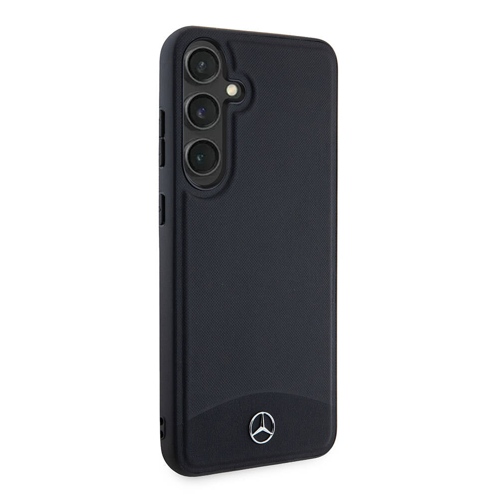 Galaxy S24 Plus Kılıf Mercedes Benz Orjinal Lisanslı Magsafe Şarj Özellikli Deri Dokumalı Sade Kapak Siyah