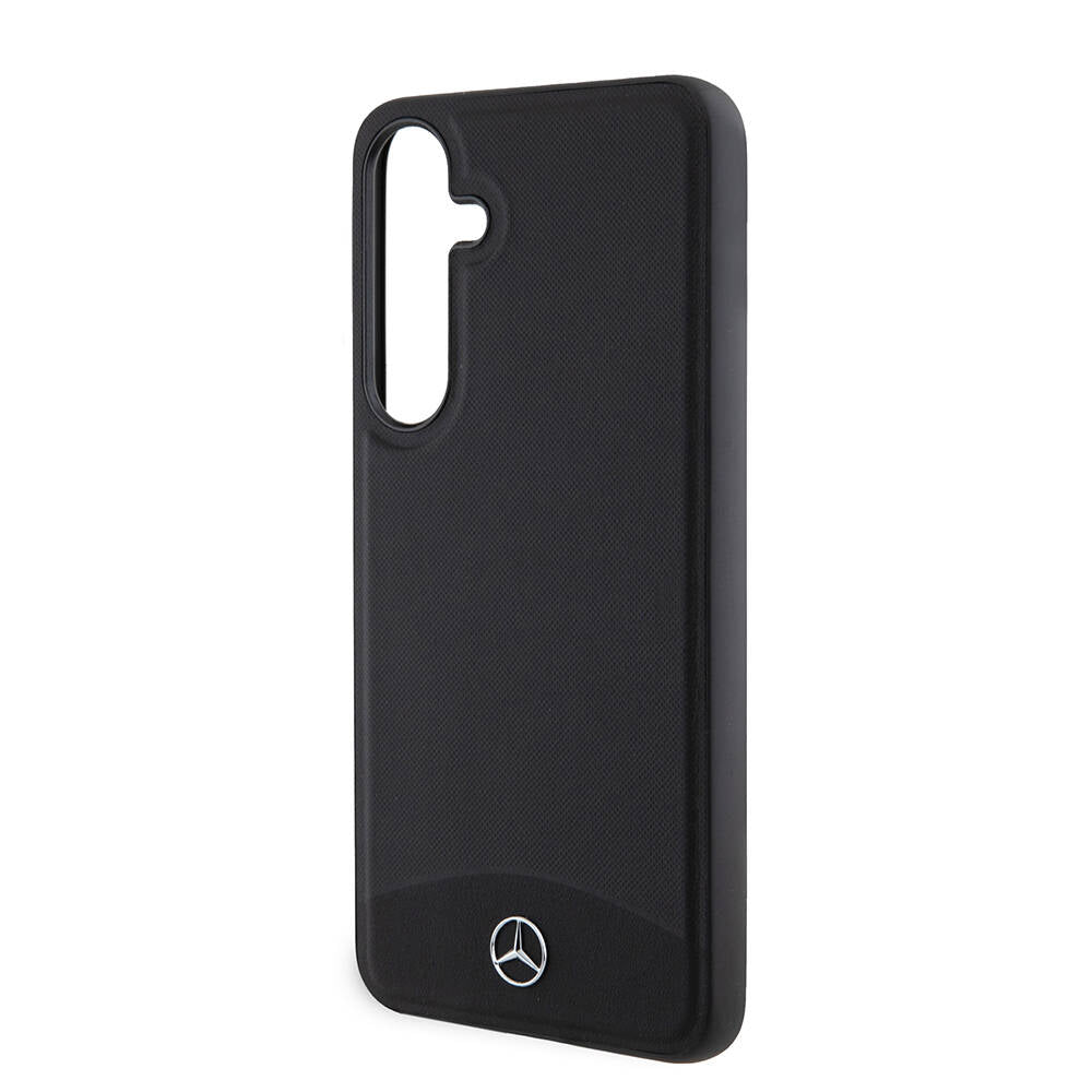 Galaxy S24 Plus Kılıf Mercedes Benz Orjinal Lisanslı Magsafe Şarj Özellikli Deri Dokumalı Sade Kapak Siyah