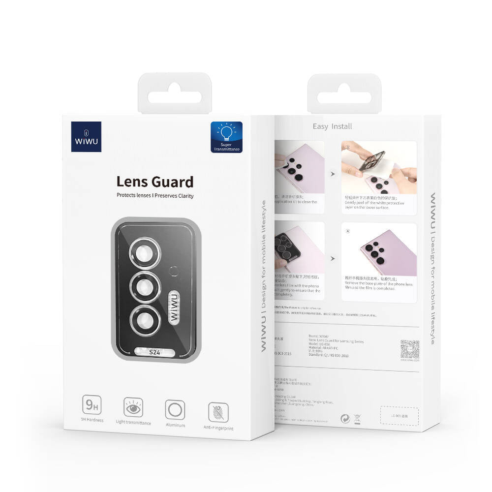Galaxy S24 Plus Wiwu LG-008 Lens Guard Darbelere Karşı Dayanıklı Kamera Lens Koruyucu Şeffaf