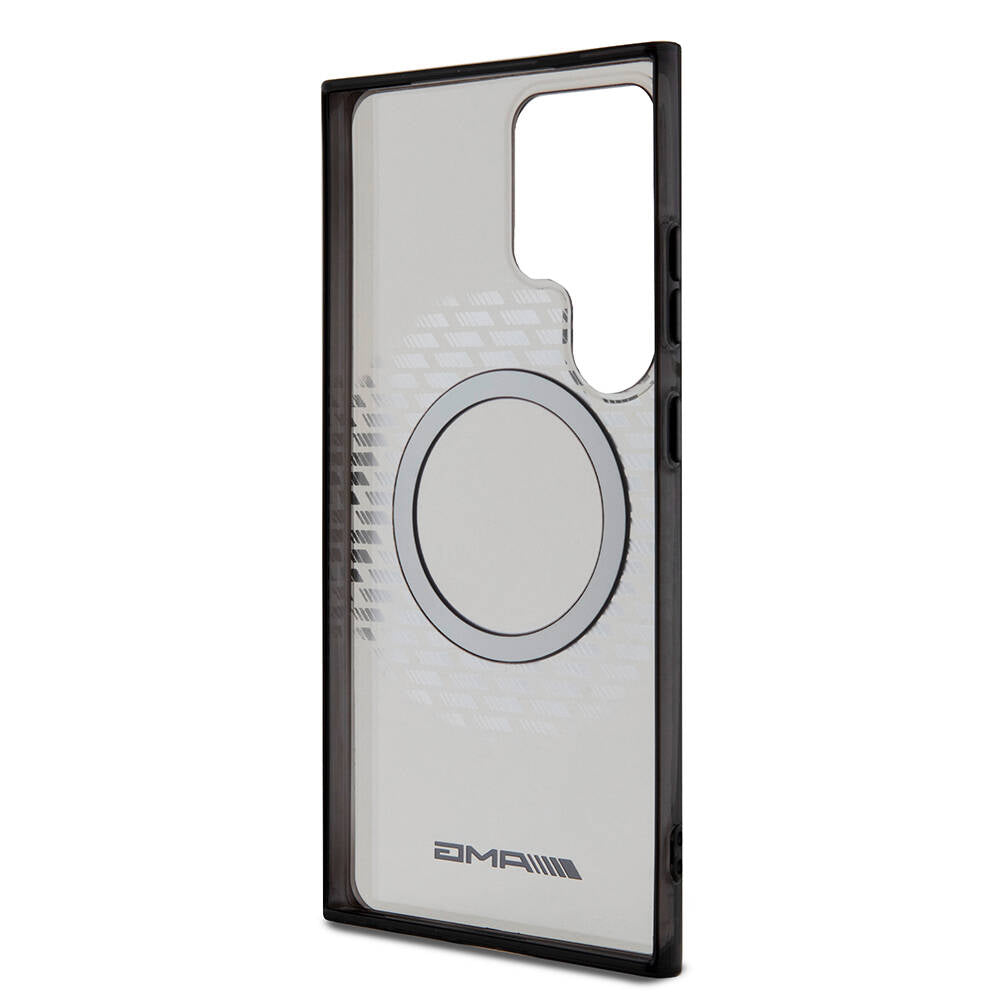 Galaxy S24 Ultra Kılıf AMG Orjinal Lisanslı Magsafe Şarj Özellikli Eşkenar Dörtgen Desenli Transparan Kapak Renksiz