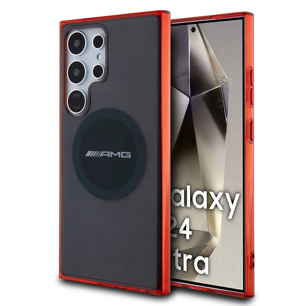 Galaxy S24 Ultra Kılıf AMG Orjinal Lisanslı Magsafe Şarj Özellikli Transparan Timeless Kapak Siyah
