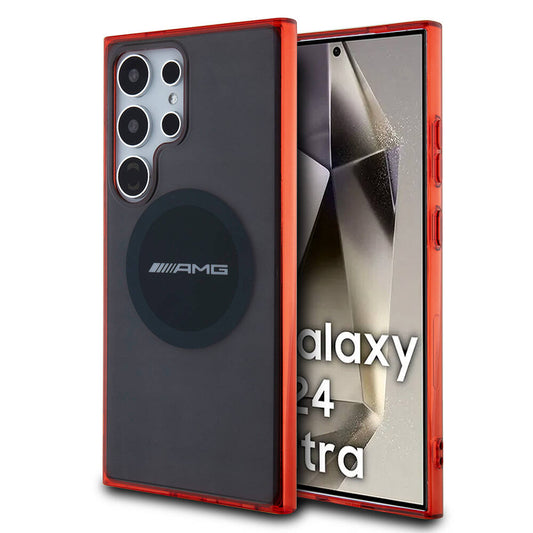 Galaxy S24 Ultra Kılıf AMG Orjinal Lisanslı Magsafe Şarj Özellikli Transparan Timeless Kapak Siyah