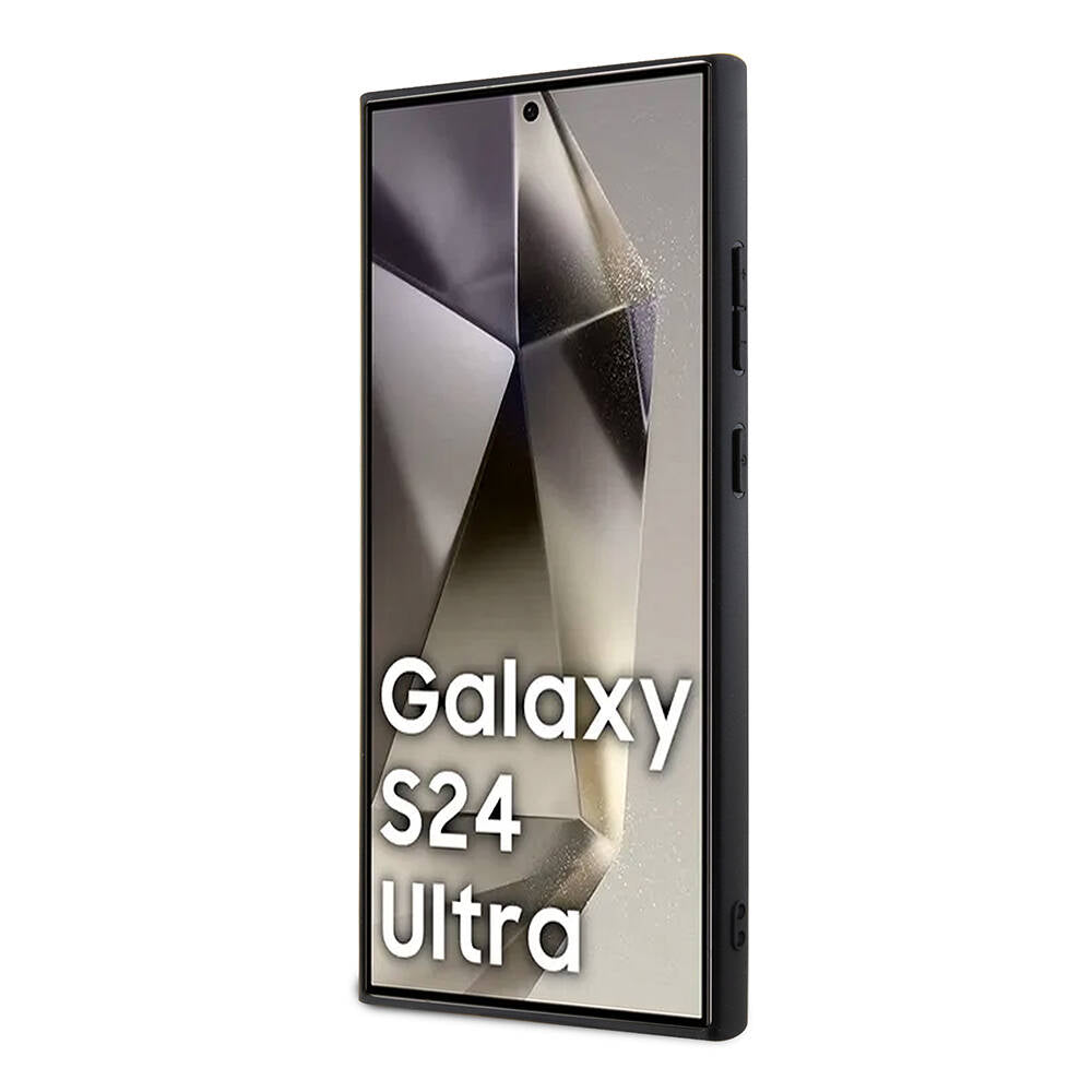 Galaxy S24 Ultra Kılıf Guess Orjinal Lisanslı PU Üçgen Logo 4G Desenli Kapak Beyaz
