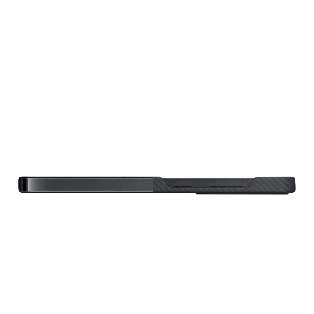 Galaxy S24 Ultra Kılıf Magsafe Şarj Özellikli 600D Aramid Fiber Pitaka Ultra-Slim Classic Serisi Black-Grey Twill Kapak Siyah