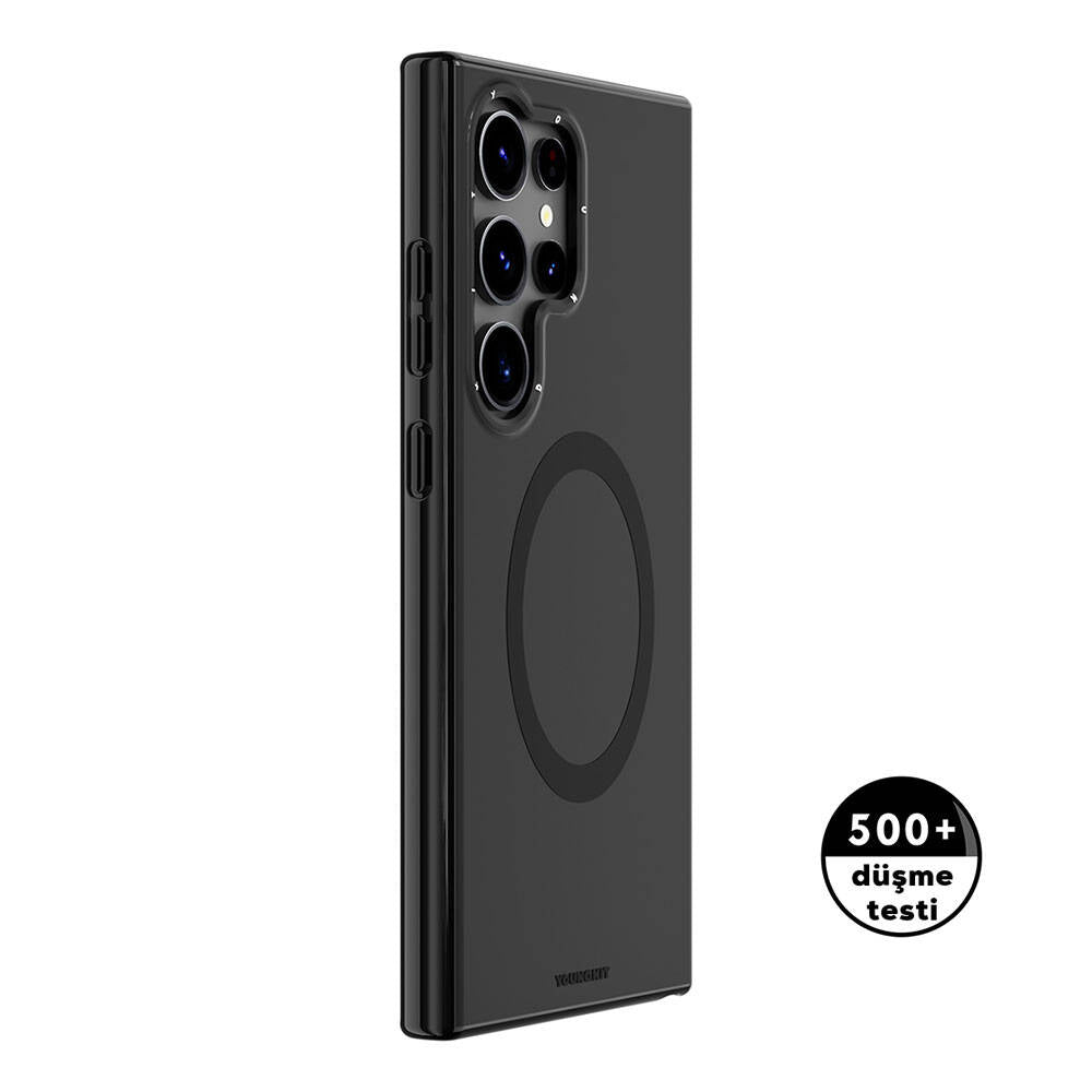Galaxy S24 Ultra Kılıf Magsafe Şarj Özellikli Çizilmeye Ve Aşınmaya Dayanıklı Youngkit Velvet Serisi Kapak Siyah