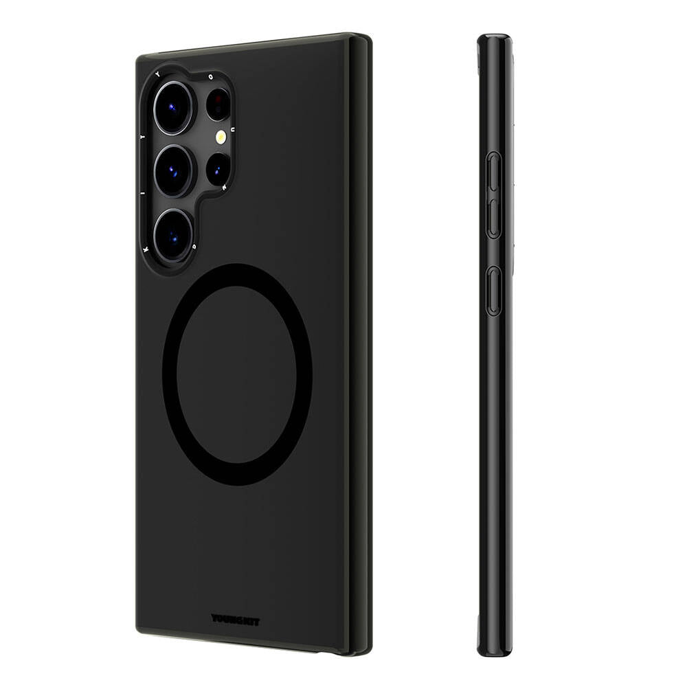 Galaxy S24 Ultra Kılıf Magsafe Şarj Özellikli Çizilmeye Ve Aşınmaya Dayanıklı Youngkit Velvet Serisi Kapak Mavi