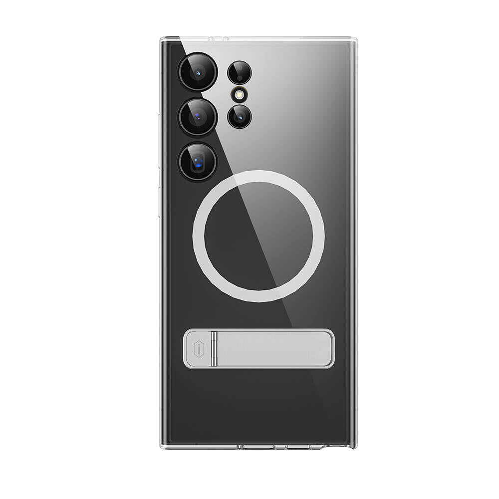 Galaxy S24 Ultra Kılıf Magsafe Şarj Özellikli Kamera Korumalı Standlı Wiwu KCC-025 Aurora Serisi Kapak Şeffaf