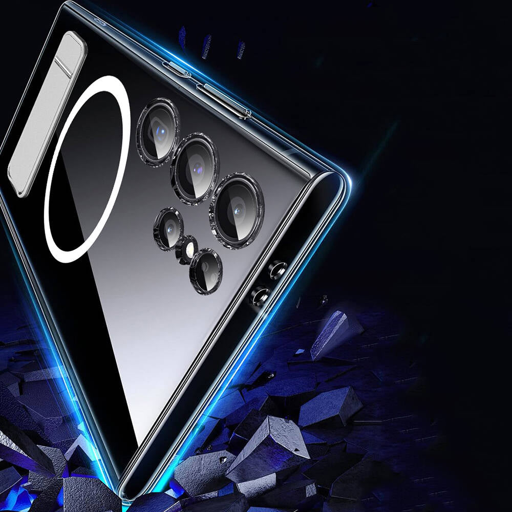 Galaxy S24 Ultra Kılıf Magsafe Şarj Özellikli Kamera Korumalı Standlı Wiwu KCC-025 Aurora Serisi Kapak Şeffaf