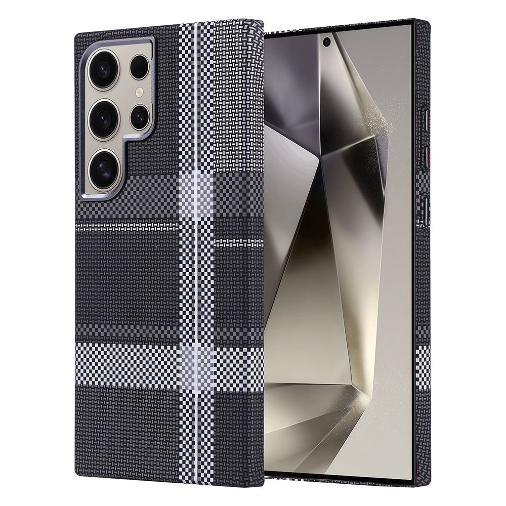 Galaxy S24 Ultra Kılıf M-safe Şarj Özellikli Karbon Fiber Görünümlü Zore Nekst Kapak Yeşil