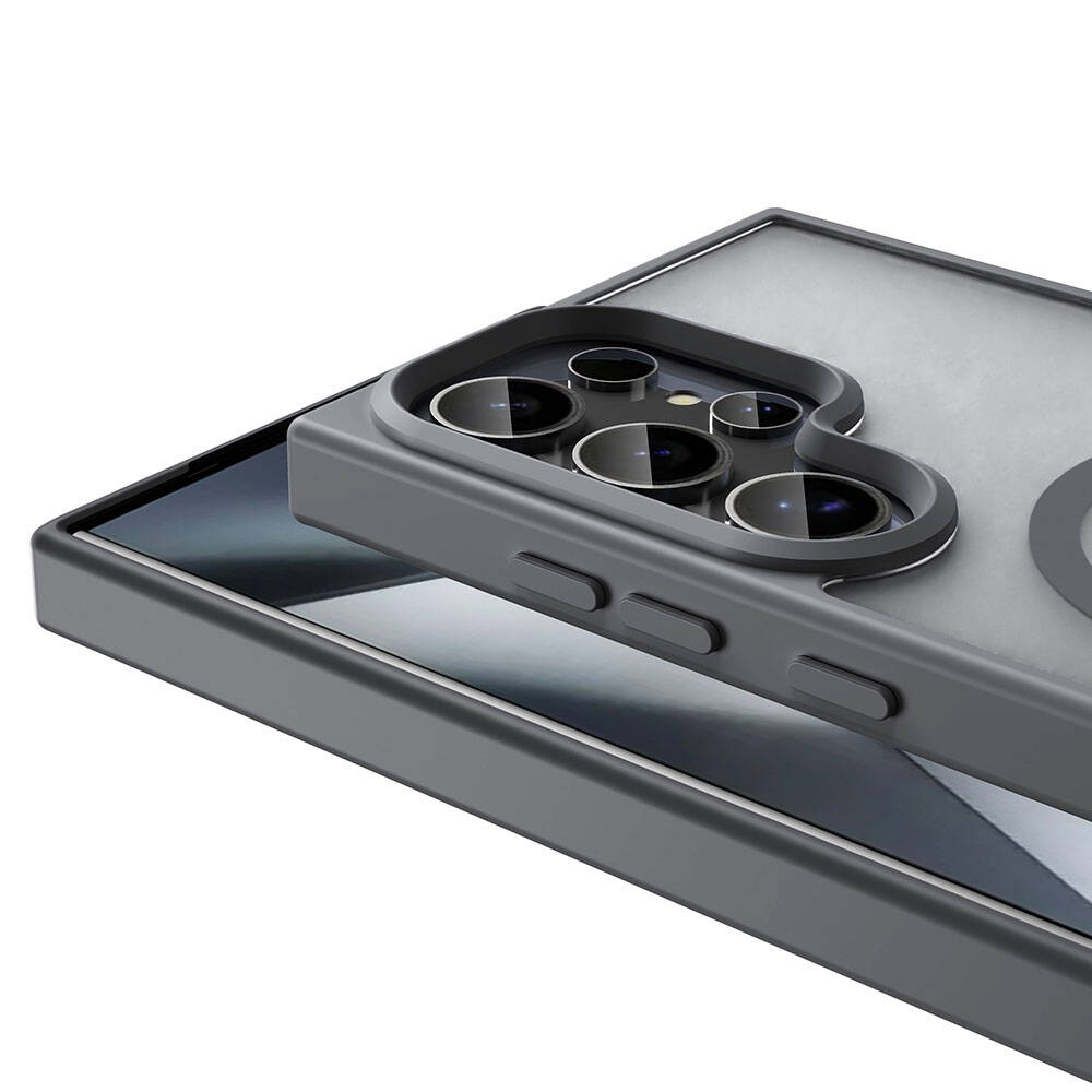 Galaxy S24 Ultra Kılıf M-safe Şarj Özellikli Mat Arka Yüzey Zore Sio Kapak Koyu Yeşil