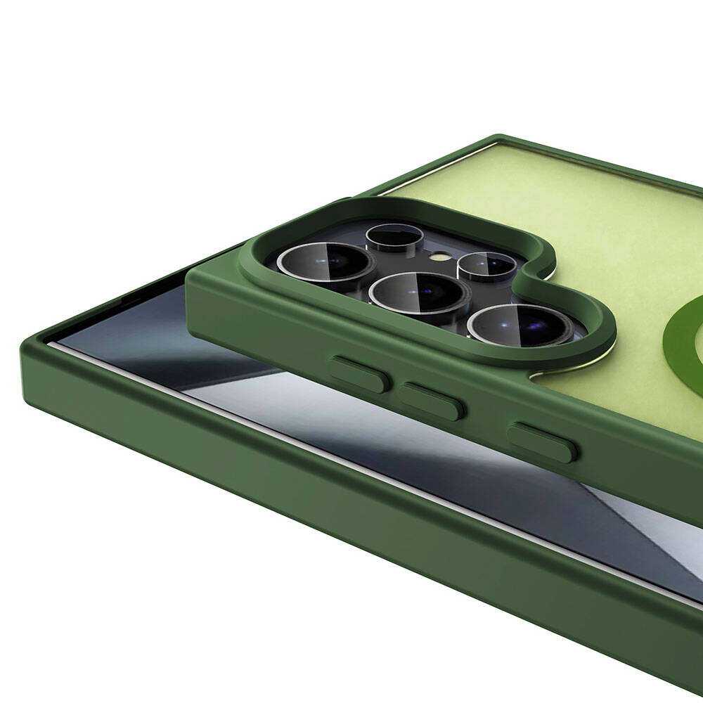 Galaxy S24 Ultra Kılıf M-safe Şarj Özellikli Mat Arka Yüzey Zore Sio Kapak Gri