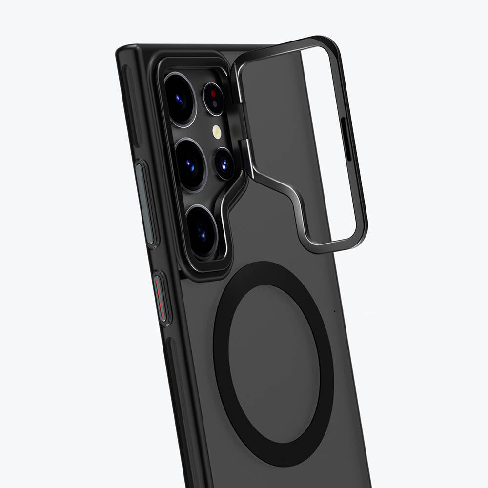 Galaxy S24 Ultra Kılıf Magsafe Şarj Özellikli Sararma Önleyici Youngkit Crystal Grid Kapak Siyah