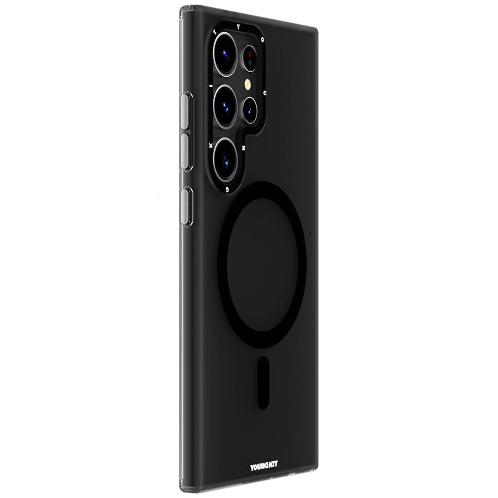 Galaxy S24 Ultra Kılıf Magsafe Şarj Özellikli Youngkit Hidden Sand Serisi Kapak Siyah