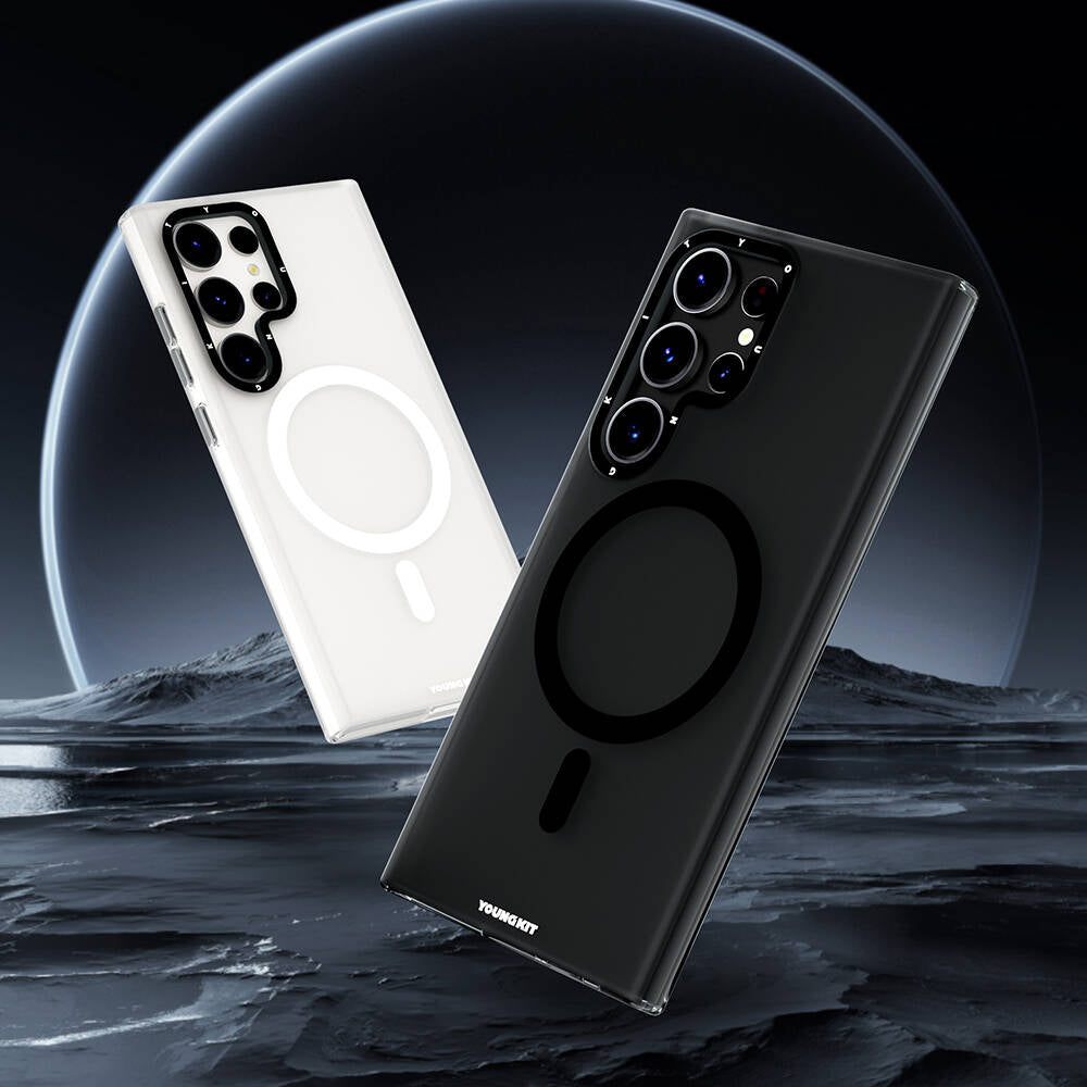 Galaxy S24 Ultra Kılıf Magsafe Şarj Özellikli Youngkit Hidden Sand Serisi Kapak Siyah