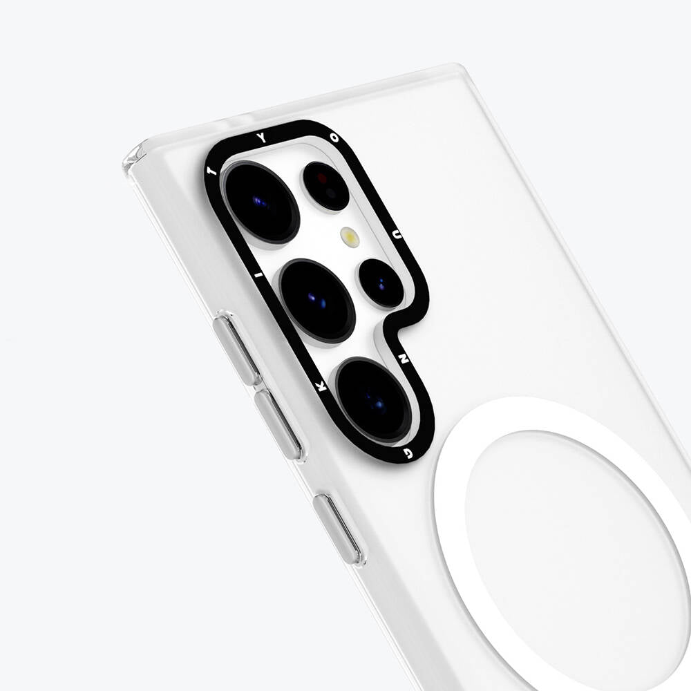 Galaxy S24 Ultra Kılıf Magsafe Şarj Özellikli Youngkit Hidden Sand Serisi Kapak Beyaz