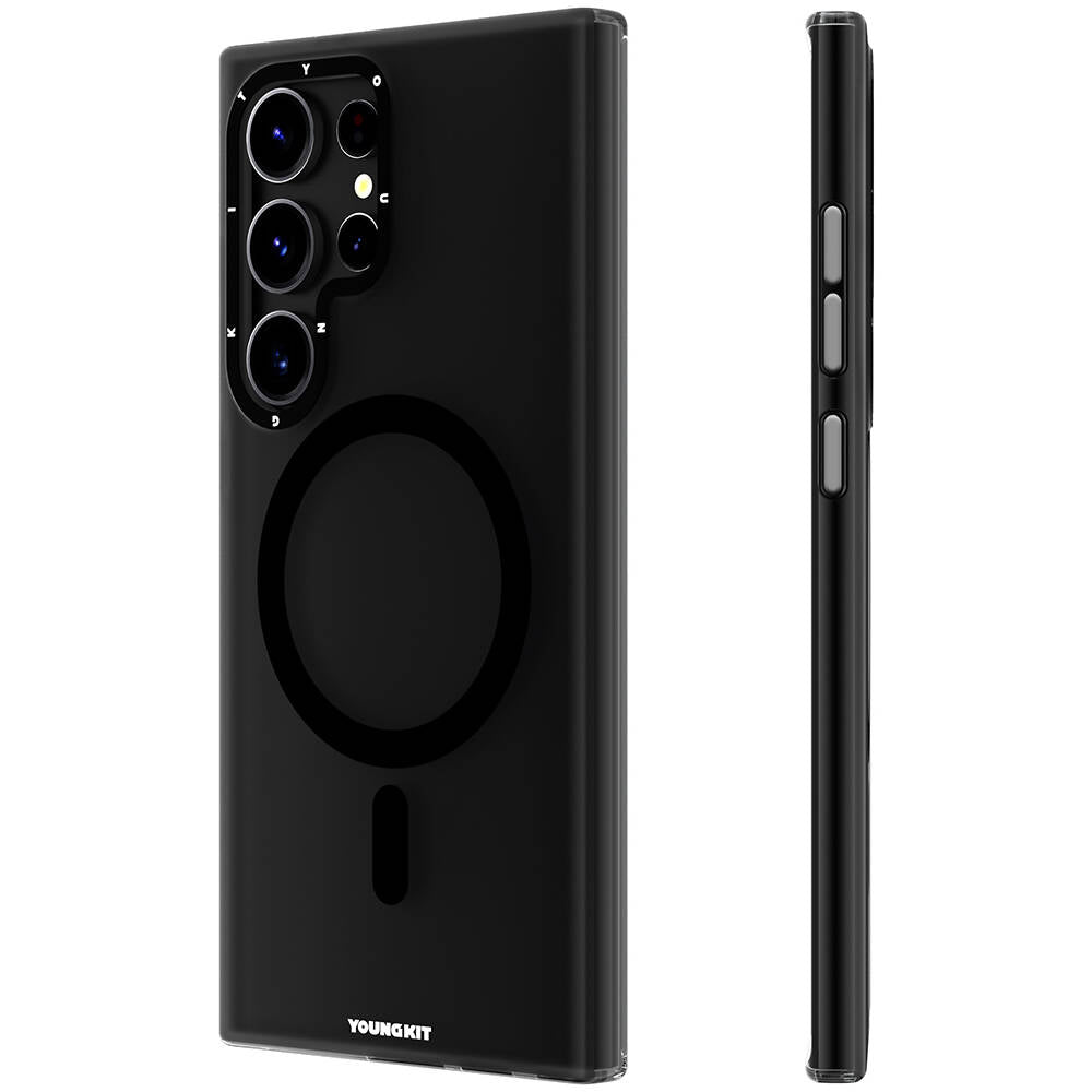 Galaxy S24 Ultra Kılıf Magsafe Şarj Özellikli Youngkit Hidden Sand Serisi Kapak Beyaz