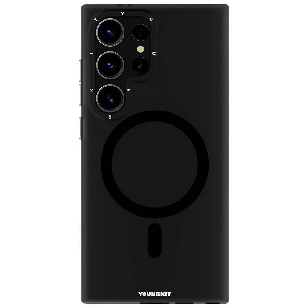 Galaxy S24 Ultra Kılıf Magsafe Şarj Özellikli Youngkit Hidden Sand Serisi Kapak Siyah