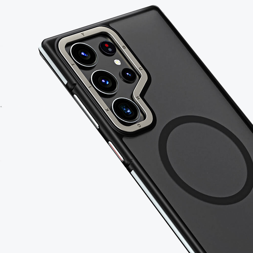 Galaxy S24 Ultra Kılıf Magsafe Şarj Özellikli Youngkit Rock Sand Serisi Kapak Siyah