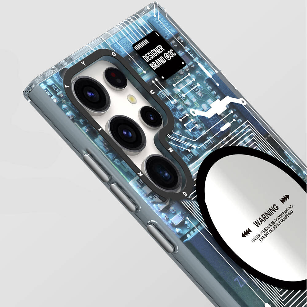 Galaxy S24 Ultra Kılıf Magsafe Şarj Özellikli YoungKit Technology Serisi Kapak Siyah