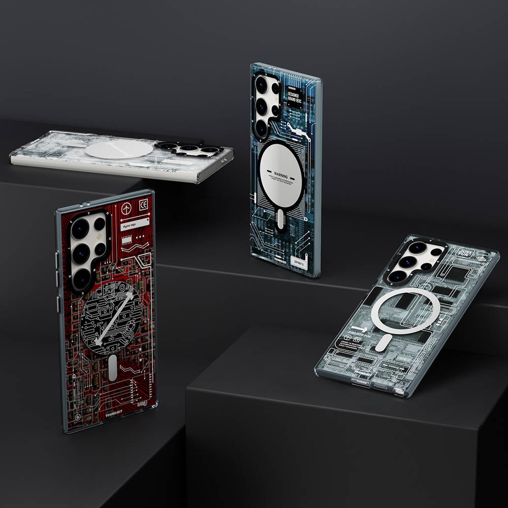 Galaxy S24 Ultra Kılıf Magsafe Şarj Özellikli YoungKit Technology Serisi Kapak Kırmızı