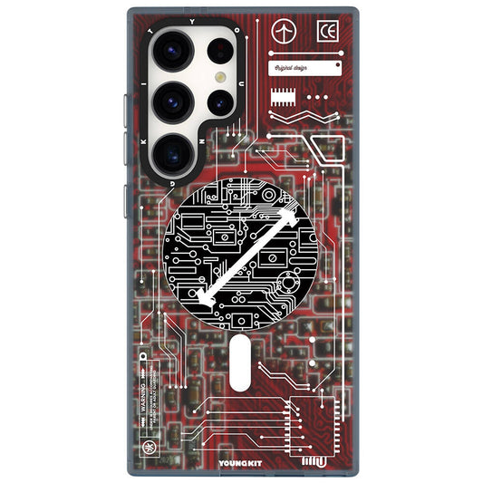 Galaxy S24 Ultra Kılıf Magsafe Şarj Özellikli YoungKit Technology Serisi Kapak Kırmızı