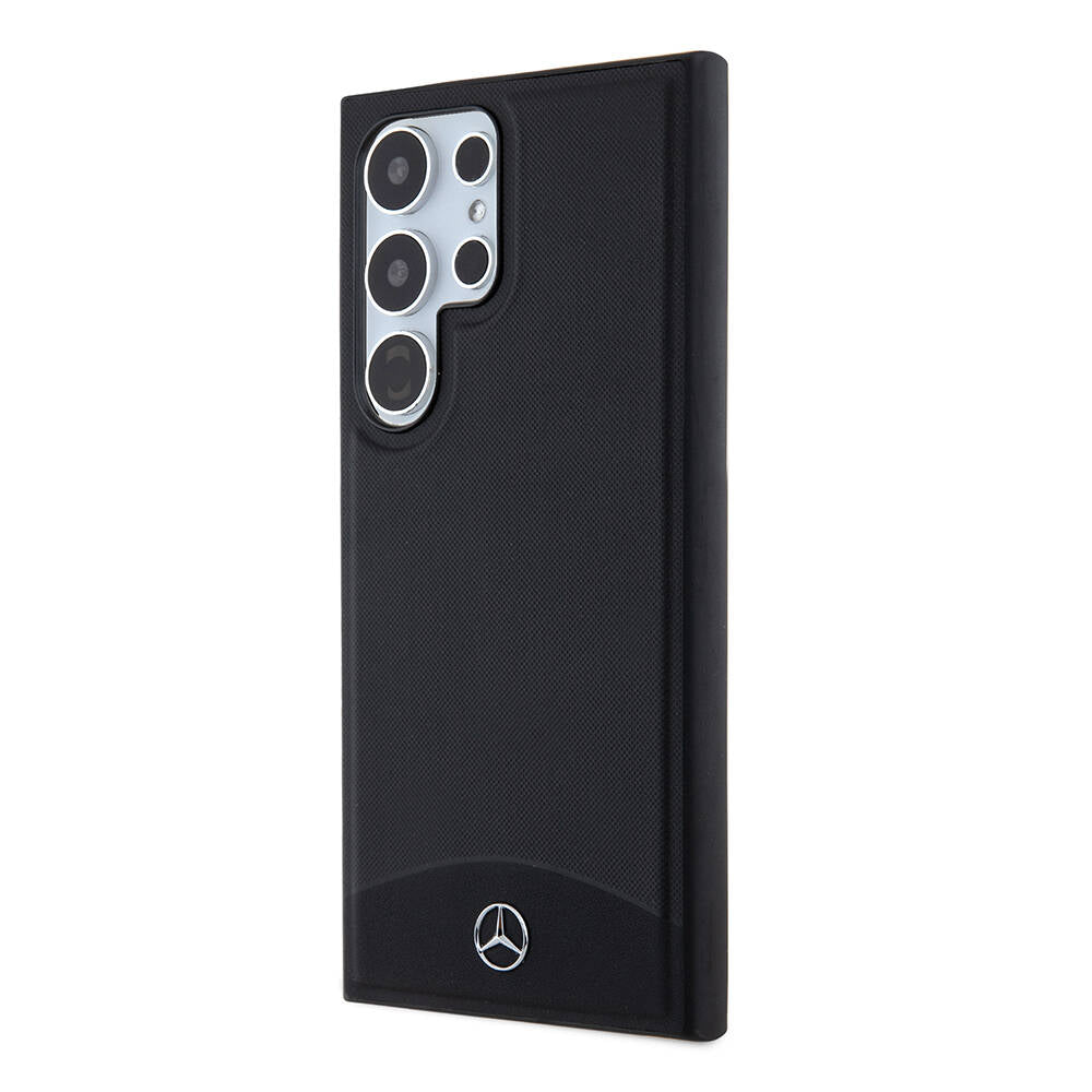 Galaxy S24 Ultra Kılıf Mercedes Benz Orjinal Lisanslı Magsafe Şarj Özellikli Deri Dokumalı Sade Kapak Siyah