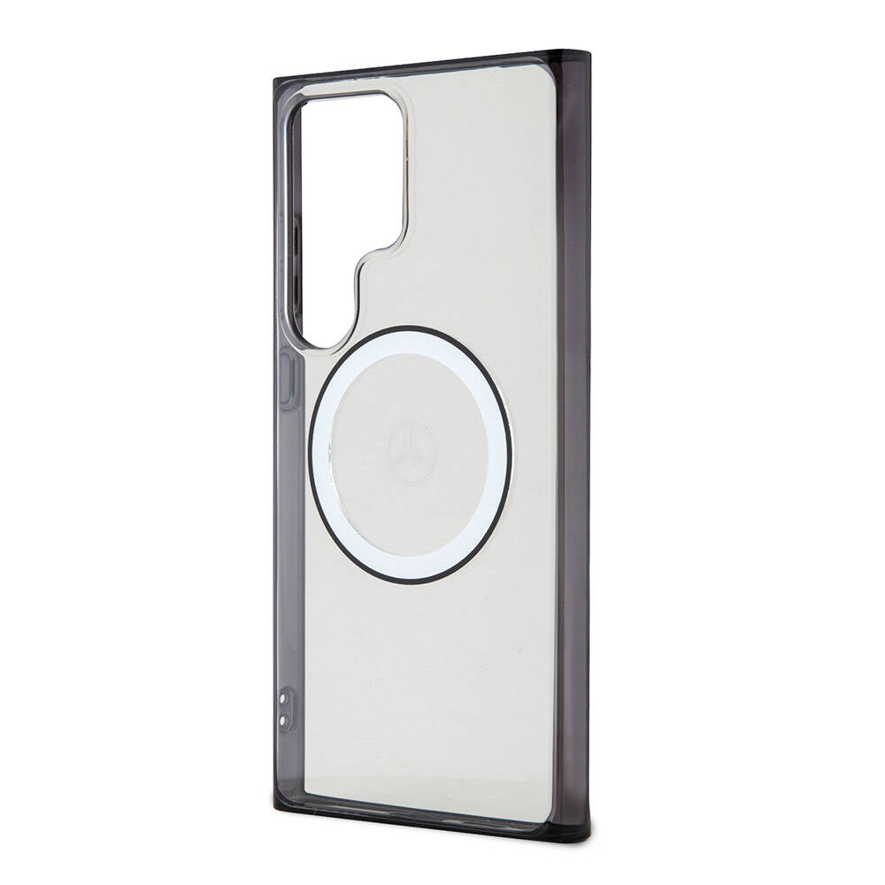 Galaxy S24 Ultra Kılıf Mercedes Benz Orjinal Lisanslı Magsafe Şarj Özellikli PC TPU Transparan Black Ring Kapak Renksiz