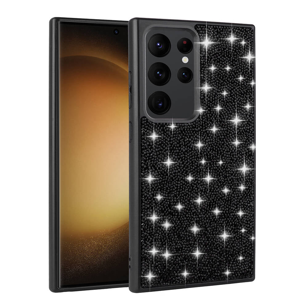 Galaxy S24 Ultra Kılıf Parlak Taşlı Tasarım Zore Pırlanta Kapak Beyaz