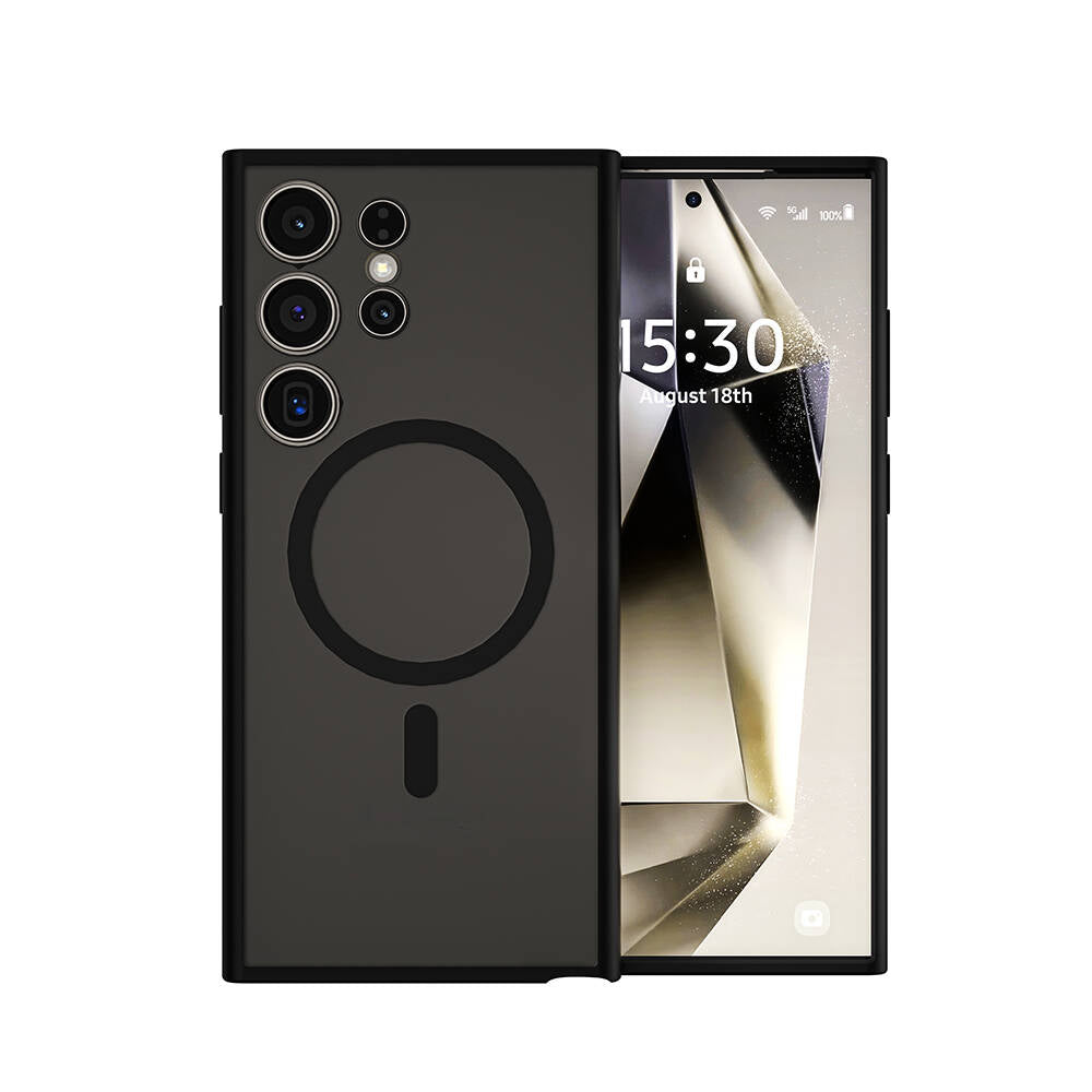 Galaxy S24 Ultra Kılıf Wiwu FGG-024 Magsafe Şarj Özellikli Lekelere Dayanıklı Kapak Siyah