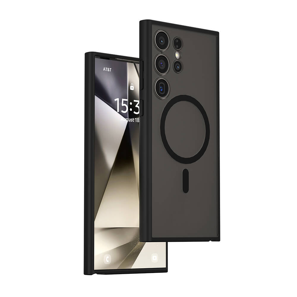 Galaxy S24 Ultra Kılıf Wiwu FGG-024 Magsafe Şarj Özellikli Lekelere Dayanıklı Kapak Siyah