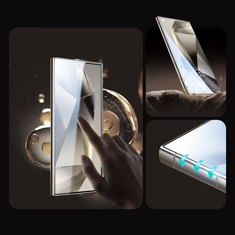 Galaxy S24 Ultra Wiwu Wi-GT012 iVista Darbeye Karşı Dayanıklı HD Temperli Cam Ekran Koruyucu Siyah