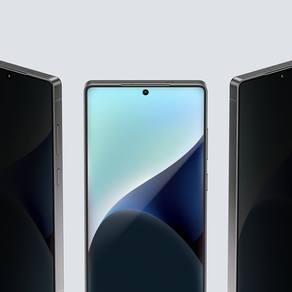 Galaxy S25 Amazingthing Radix Privacy Parmak İzi Bırakmayan Temperli Cam Ekran Koruyucu Siyah