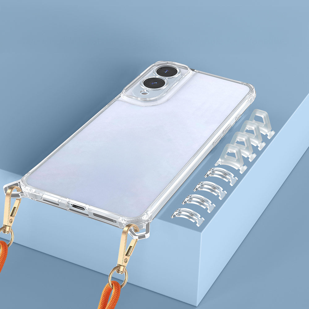 Galaxy S25 Edge Kılıf Airbagli Takılabilir Askı Aparatlı Zore Snap Silikon Kapak Şeffaf