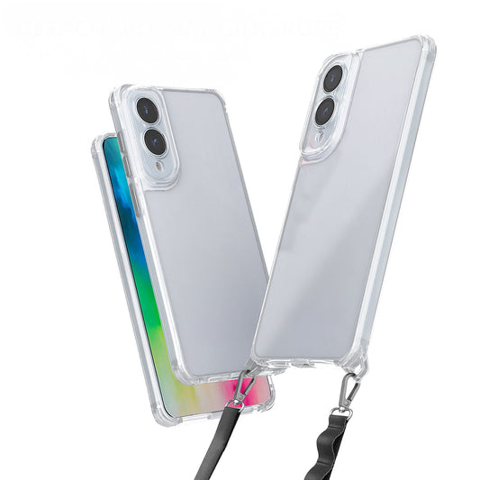 Galaxy S25 Edge Kılıf Airbagli Takılabilir Askı Aparatlı Zore Snap Silikon Kapak Şeffaf